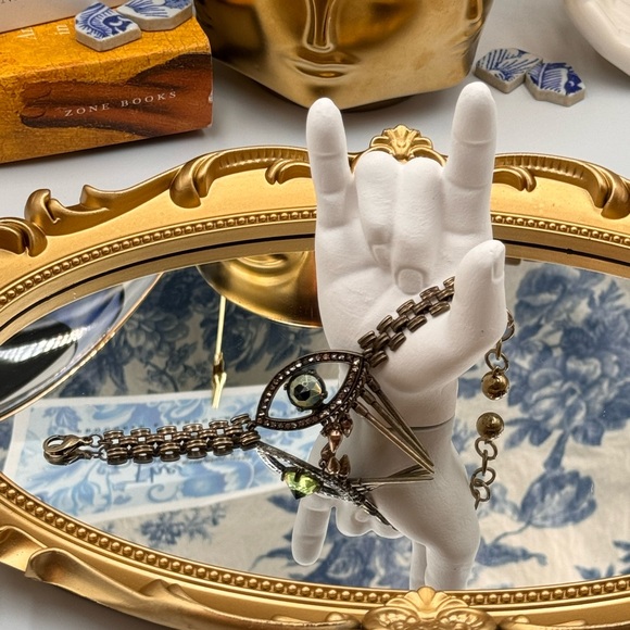 🆕 LULU FROST 🧿 NWOT Evil Eye Mint and Black Glass Lookout Charm Bracelet - Picture 13 of 14